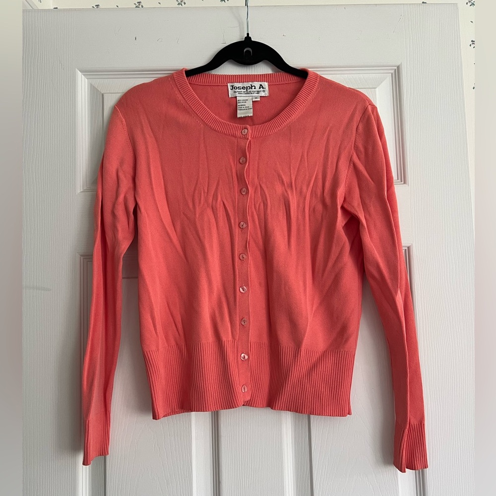 Joseph A salmon cardigan. Size M.